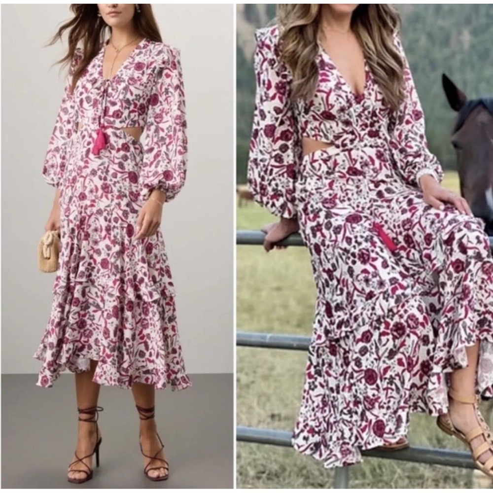 Alexis midi cut out sides dress M